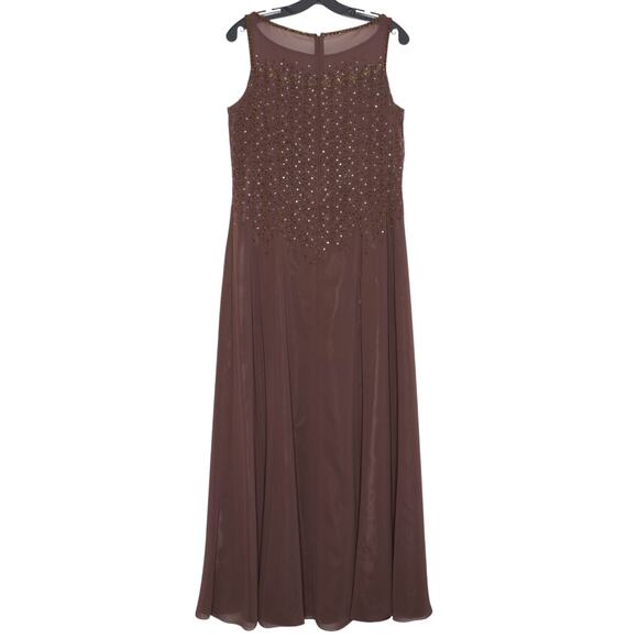 Caterina Collection Dress Gown Maxi Whimsigoth Dark Romance Prom Beaded Brown 12 - Picture 4 of 4